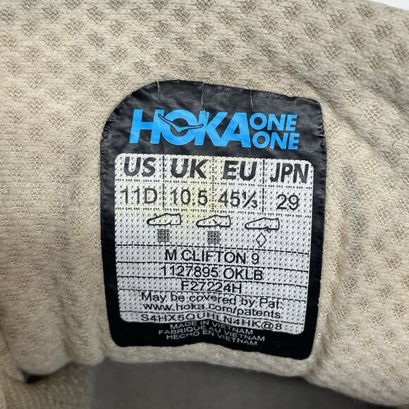 Hoka One One Clifton 9 Athletic Running Sneakers Men’s Size 11 D Blue White - Picture 12 of 12